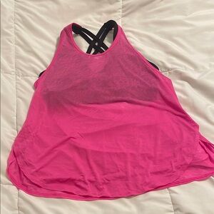 Fabletics Pink Strappy Tank with built in bra